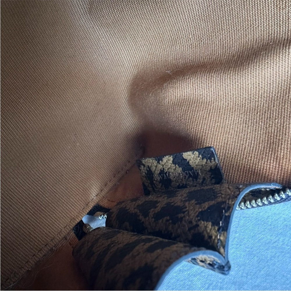 Celine Triomphe Canvas Calfskin Leopard Print Mini Crossbody Bag with Chain - Picture 11 of 12